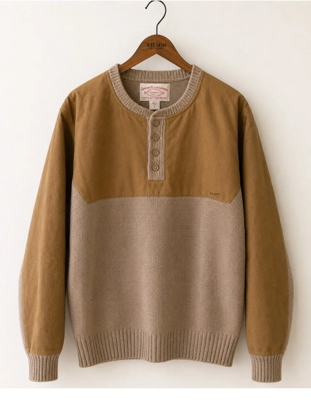 FILSON Henley Guide Sweater Size Large